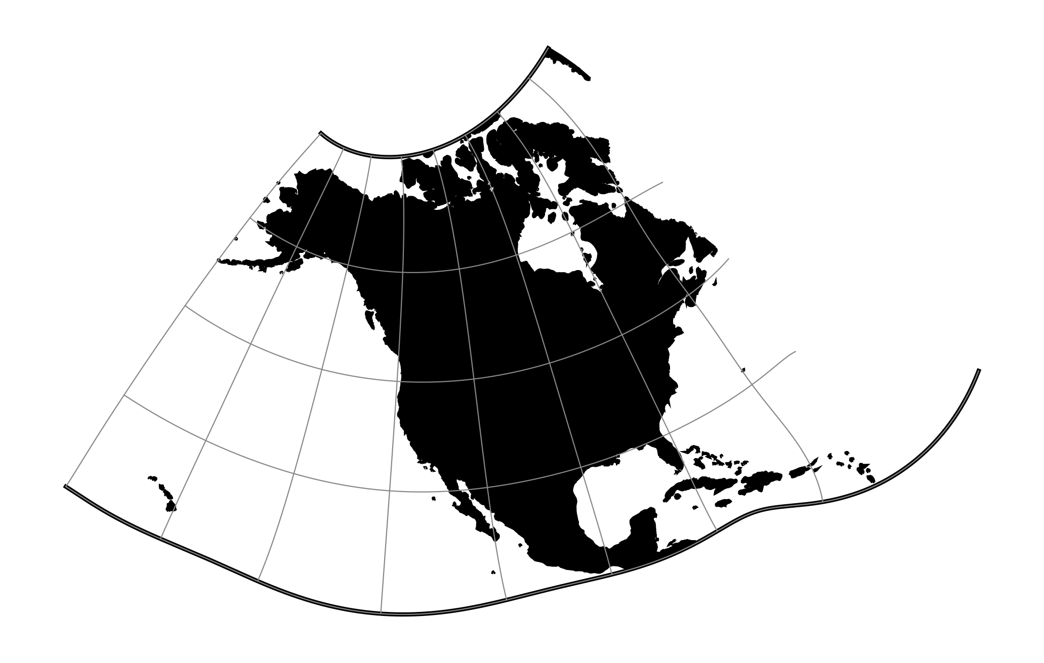 Modified Stereographic of the 50 U.S. states